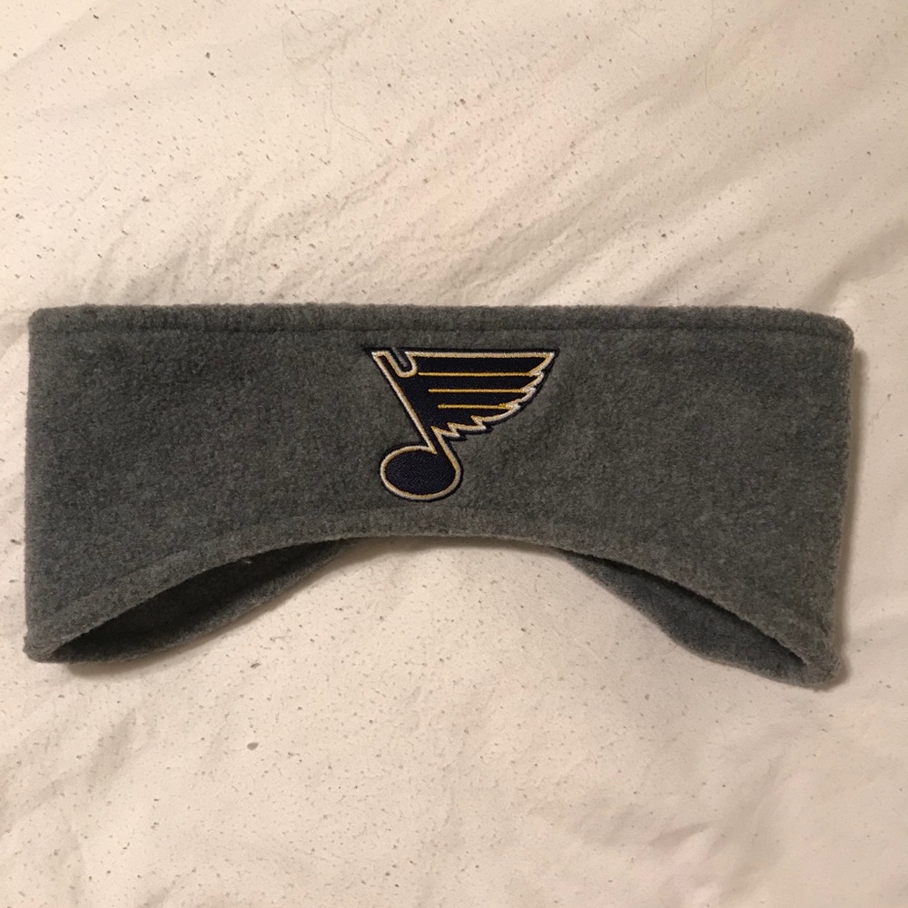 St. Louis Blues headband warmer earmuffs. Grey